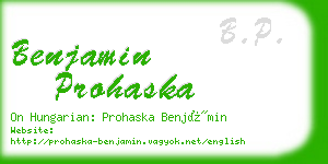 benjamin prohaska business card